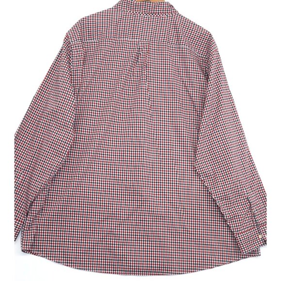 Dockers Mens Classic Fit Red Navy Gingham Button-Down Long Sleeve Shirt Size XL - Picture 7 of 9